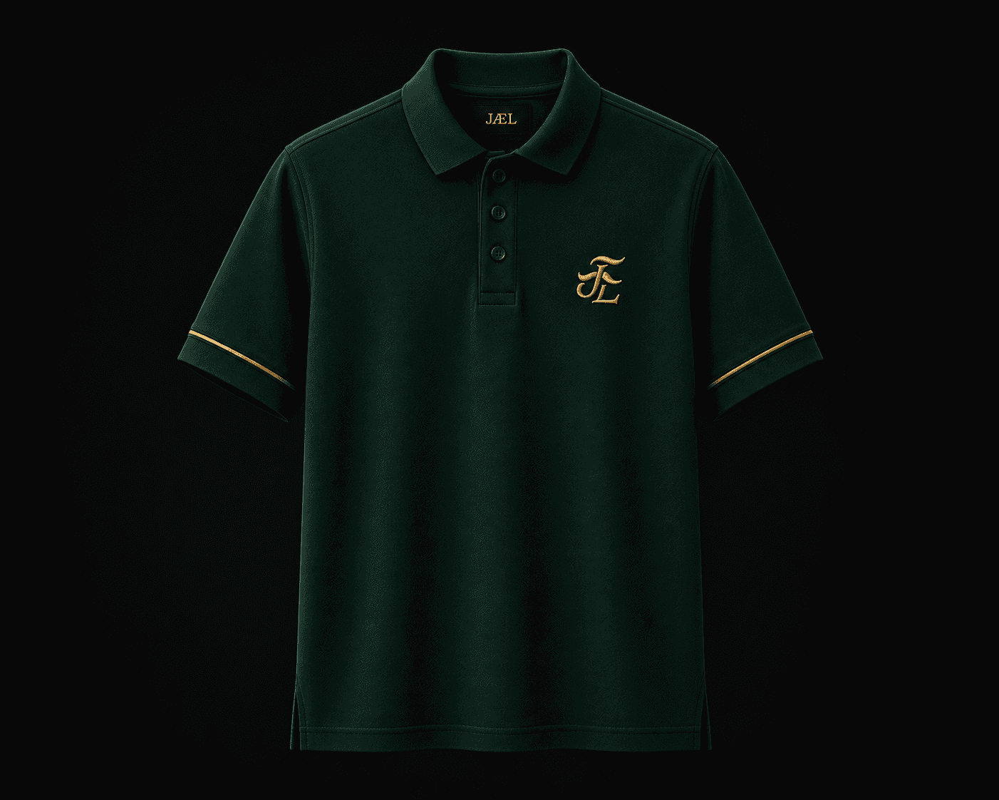 JÆL Signature Polo in Forest Green / Gold