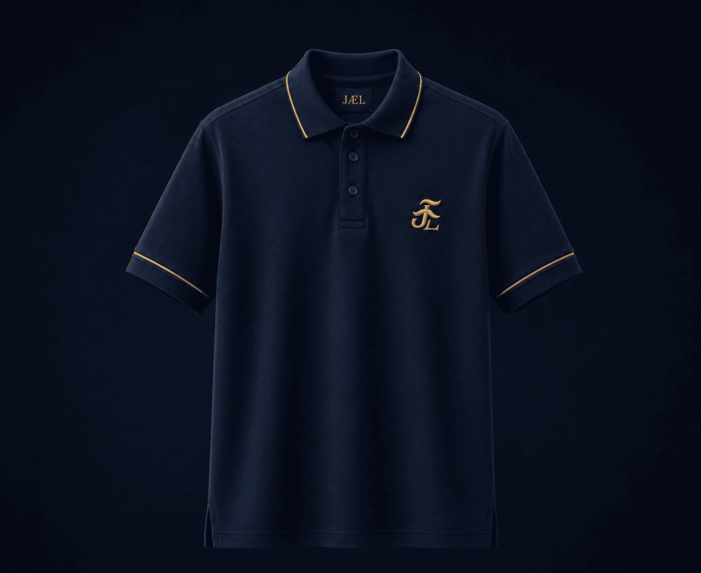 JÆL Signature Polo in Navy / Gold