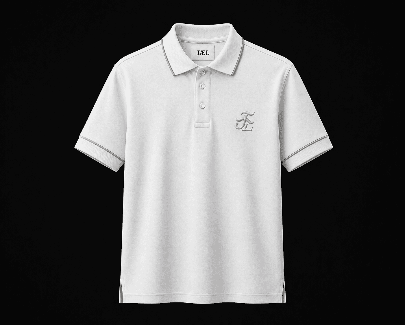JÆL Signature Polo in Off-White / Silver
